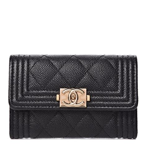 chanel boy flap card holder|chanel caviar quilted card holder.